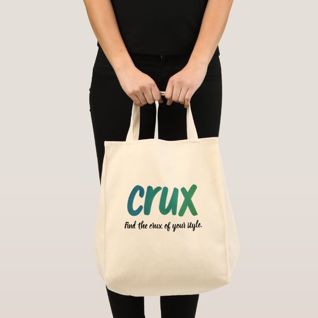 Crux – Minimalist Brush Typography Eco Tote Bag (Front (Product))
