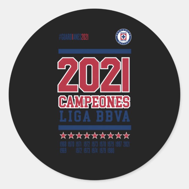 Cruz Azul Campeones 2021 Classic Round Sticker (Front)