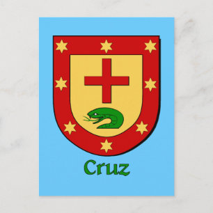 Cruz Family Heraldic Shield Postcard