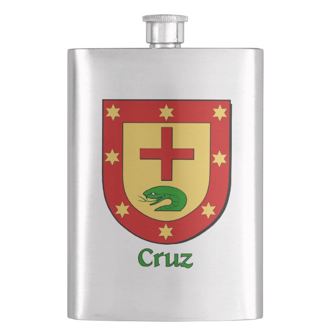 Cruz Heraldic Shield Hip Flask (Front)