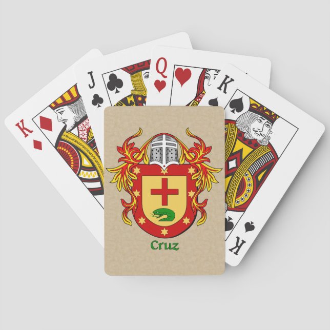 Cruz Heraldic Shield with Mantling Playing Cards (Back)