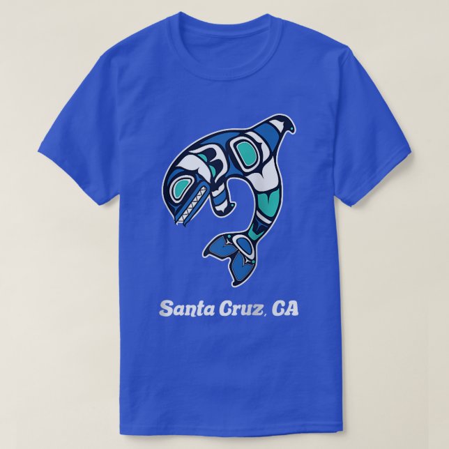 Cruz Santa CA Native American Tribal Orca Killer W T-Shirt (Design Front)