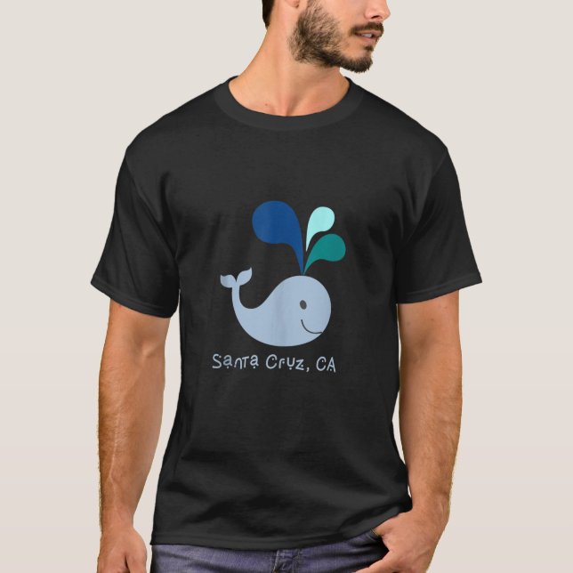 Cruz Santa California Cute Whale Lover Cartoon Tan T-Shirt (Front)