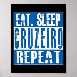 Cruzeiro Soccer - Camisa Cruzeiro - Black Kids Uni Poster