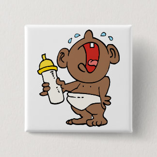 cry baby bottle 15 cm square badge