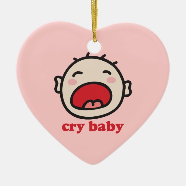 Cry Baby Ceramic Tree Decoration (Front)