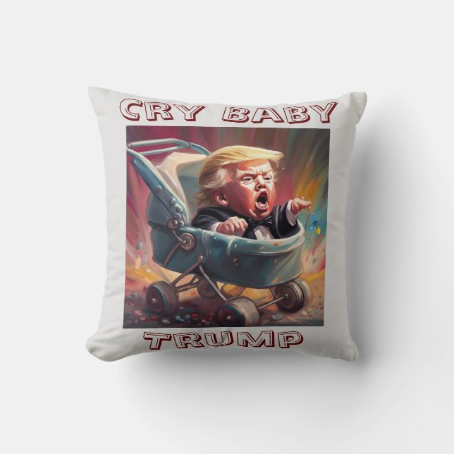 Cry Baby Trump Throw Pillow (Front)