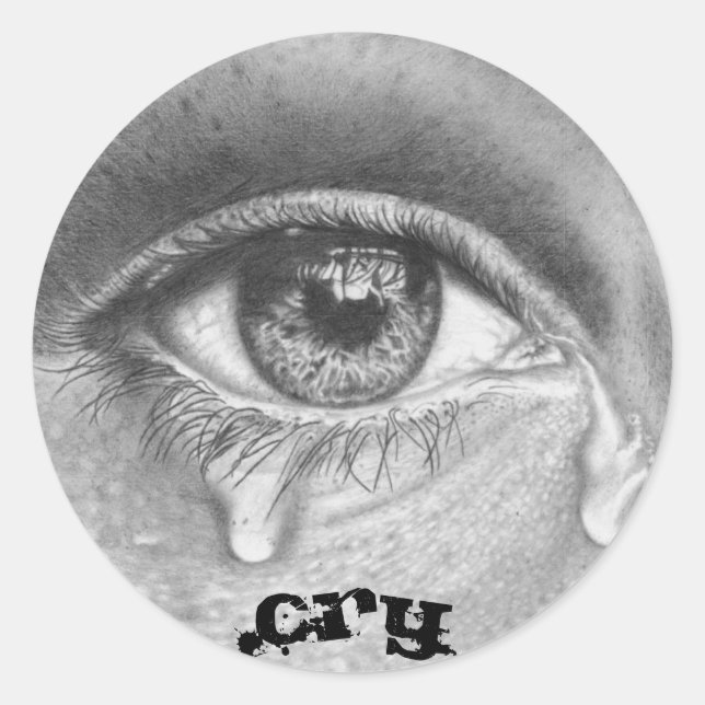 Cry Classic Round Sticker (Front)