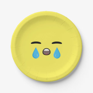 Cry Emoji Paper Plate