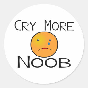 Cry More Noob Classic Round Sticker