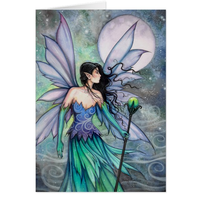 Cry of the Wind Watercolor Fantasy Fairy Art (Front)