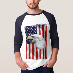 Crying American Eagle, The USA Flag, Patriotic T-Shirt
