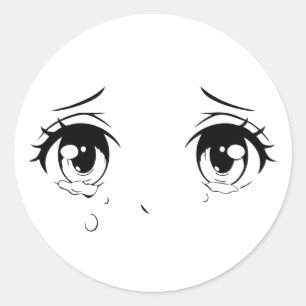 Crying Anime Eyes Sticker – Aesthetic Manga Design