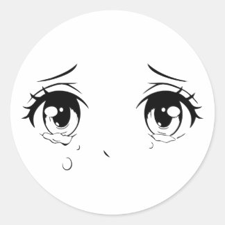 Crying Anime Eyes Sticker – Aesthetic Manga Design