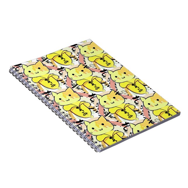 Crying Banana Cat Pattern Notebook (Right Side)