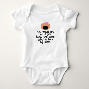 Crying big sister to be. Light Skin Baby Bodysuit