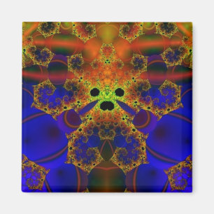Crying Blue and Yellow Fractal Art Magnet