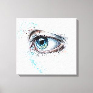Crying Blue Eye (Sadness, Sympathy and Depression) Canvas Print