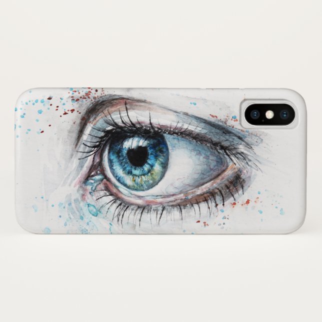 Crying Blue Eye (Sadness, Sympathy and Depression) Case-Mate iPhone Case (Back (Horizontal))