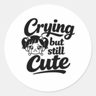 Crying but still cute aesthetic sticker
