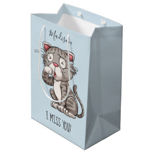 Crying Cat custom name & colour gift bags