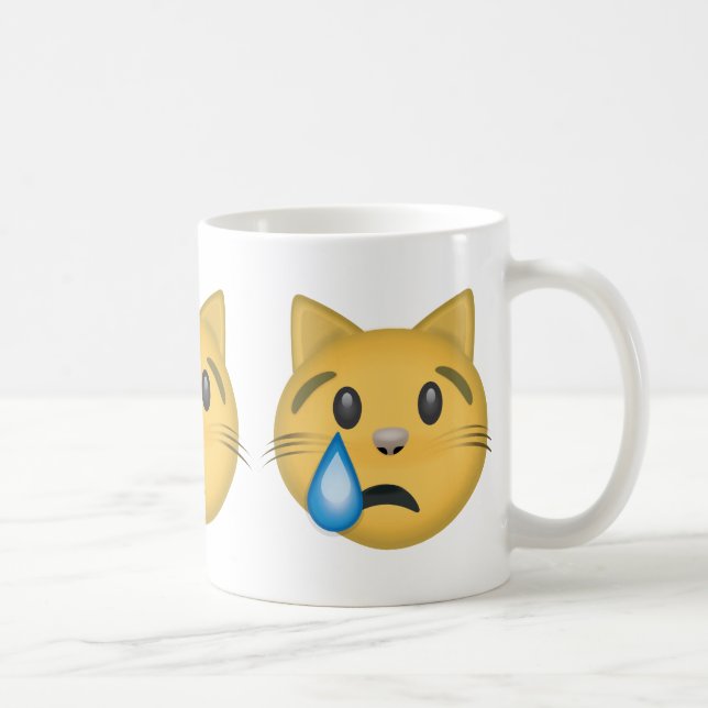 Crying Cat Face Emoji Coffee Mug (Right)