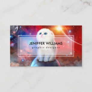 Crying cat in space                                business card