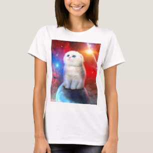 Crying cat in space                                T-Shirt