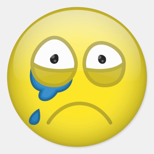 Crying Classic Round Sticker (Front)