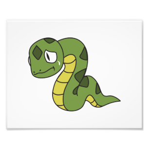 Crying Cute Green Snake Invitation Card Stamps Photo Print