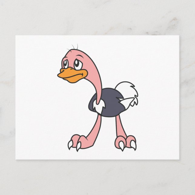 Crying Cute Ostrich Bird Invitation Card Stamps (Front)