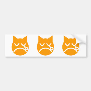 Crying Emoji Cat Bumper Sticker