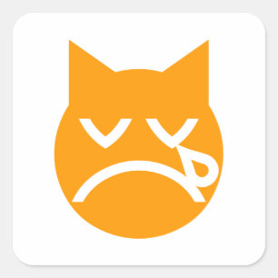 Crying Emoji Cat Square Sticker