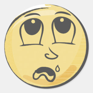 Crying Emoji Classic Round Sticker