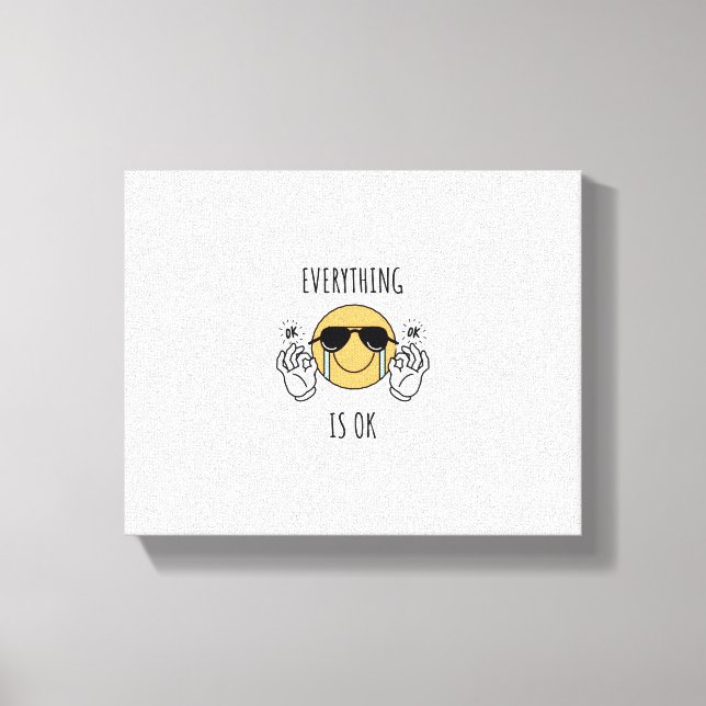 crying emoji with a happy face canvas print (Front)
