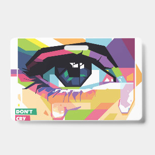 Crying eyes pop art ID badge