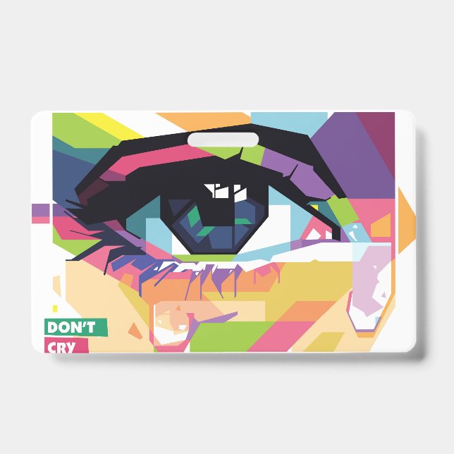 Crying eyes pop art ID badge (Front)