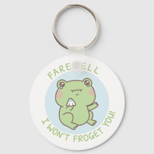Crying Frog Farewell I Wont Froget You Pun Key Ring