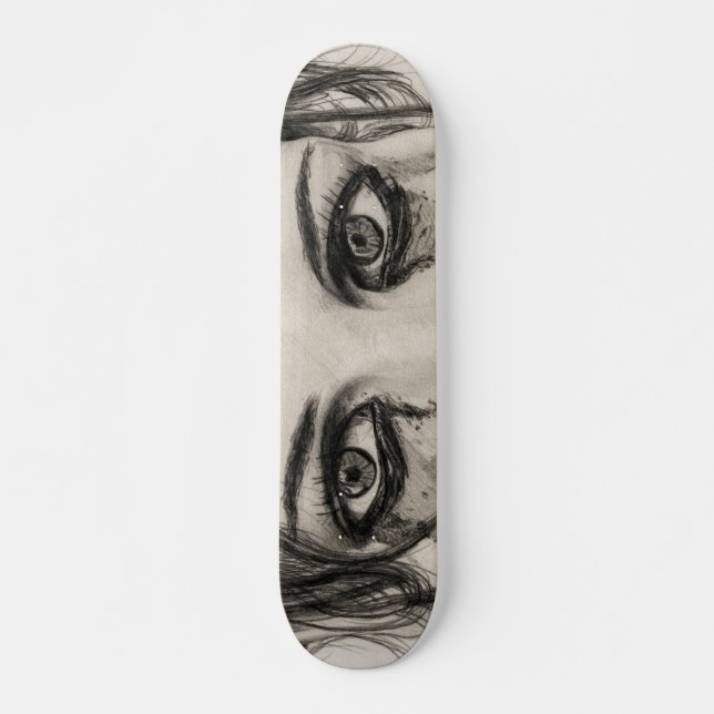 Crying girl - Drawing in pencil Skateboard (Front)