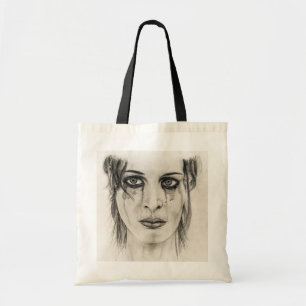 Crying girl - Drawing in pencil Tote Bag