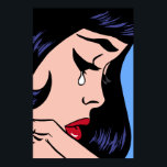 Crying girl (Vintage comic girl) Poster<br><div class="desc">Wonderful vintage picture taken from an old comic strip. Vectorised picture. High quality.</div>