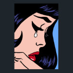 Crying girl (Vintage comic girl) Poster<br><div class="desc">Wonderful vintage picture taken from an old comic strip. Vectorised picture. High quality.</div>