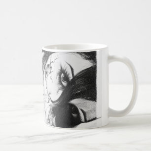 Crying girl with rose Surreal drawing art Coffee Mug