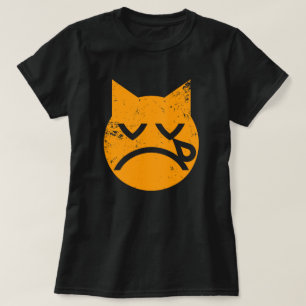 Crying Grunge Cat Emoji T-Shirt