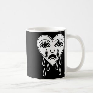 Crying Heart American Traditional Tattoo Old Schoo Coffee Mug
