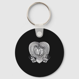 Crying Heart Classic - Skeleton Hands Heart Key Ring