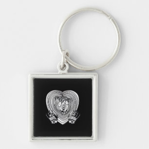 Crying Heart Classic - Skeleton Hands Heart Key Ring