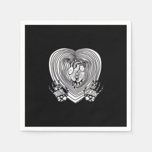 Crying Heart Classic - Skeleton Hands Heart Napkin