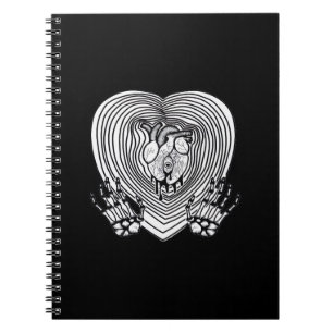 Crying Heart Classic - Skeleton Hands Heart Notebook