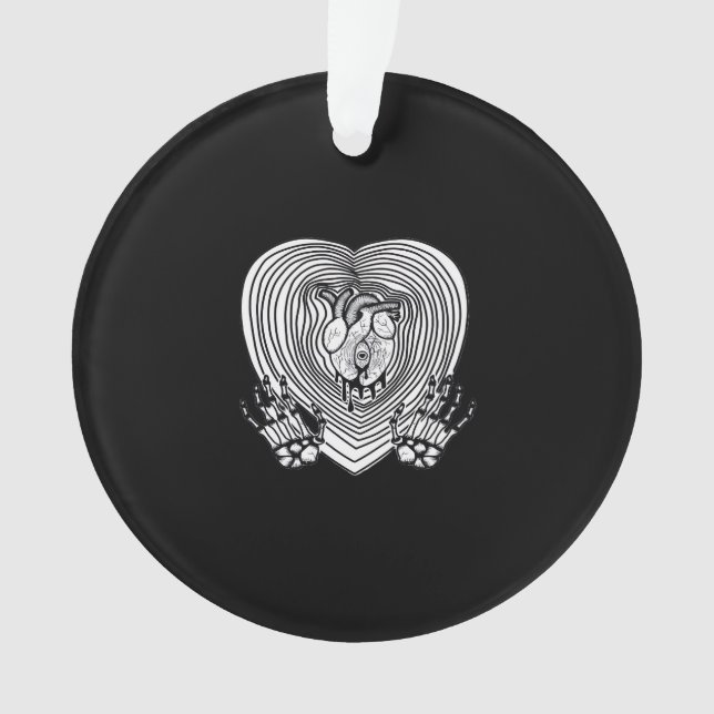 Crying Heart Classic - Skeleton Hands Heart Ornament (Front)